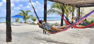 Woman in a hammock in Cozumel